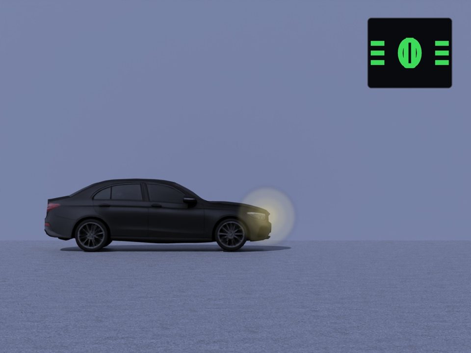 A car's lights are used to see clearly and to be seen by other road users without blinding them. Sidelights provide the least amount of light.